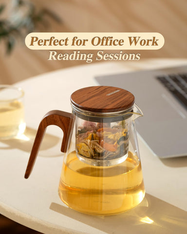 ZENS magnetic glass infuser teapot for home or office use