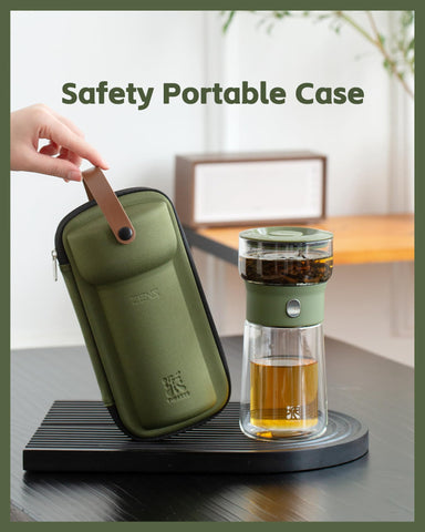 ZENS one-touch pouring system shown for clean, mess-free tea service.