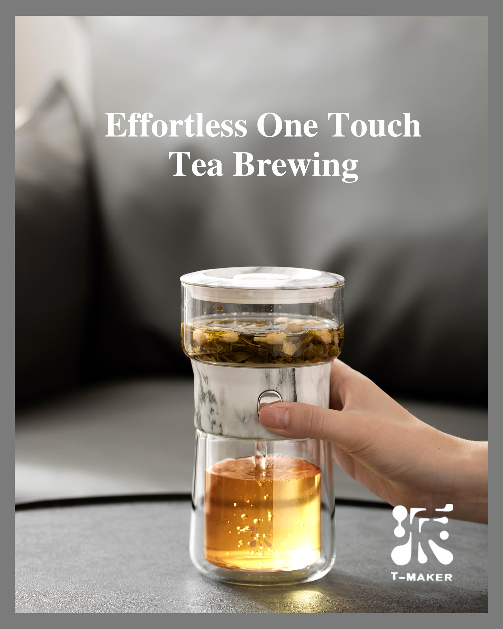 ZENS One-Touch Tea Maker pour feature enabling mess-free serving.