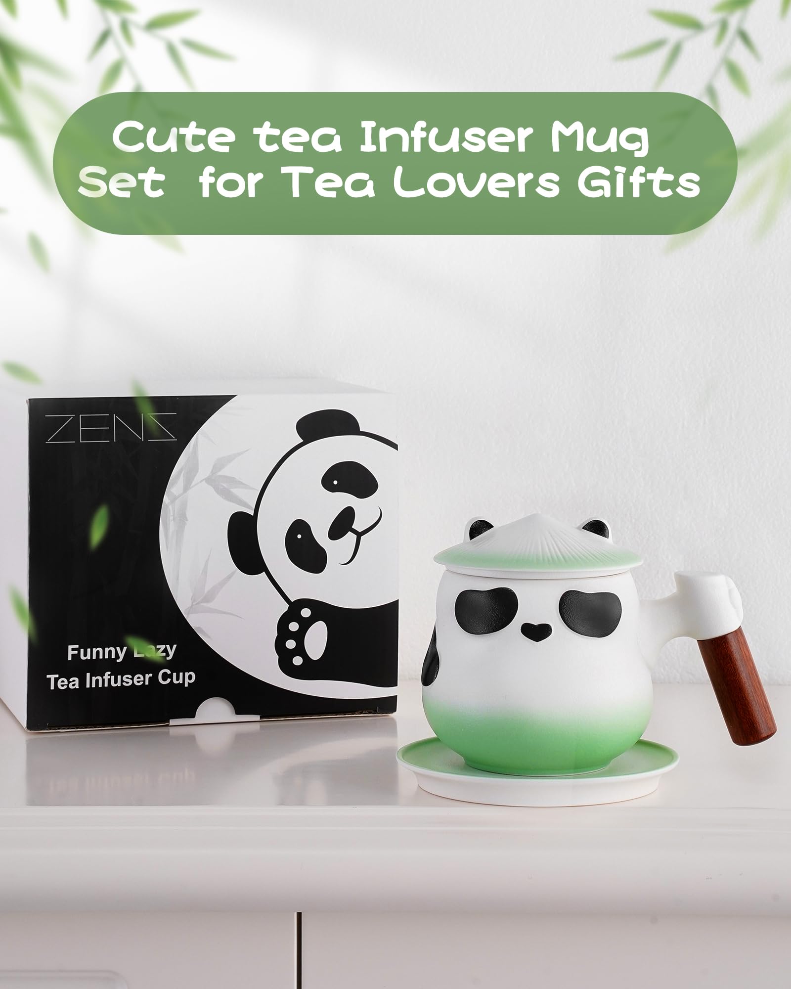 ZENS panda tea cup coaster provides stable serving and table protection