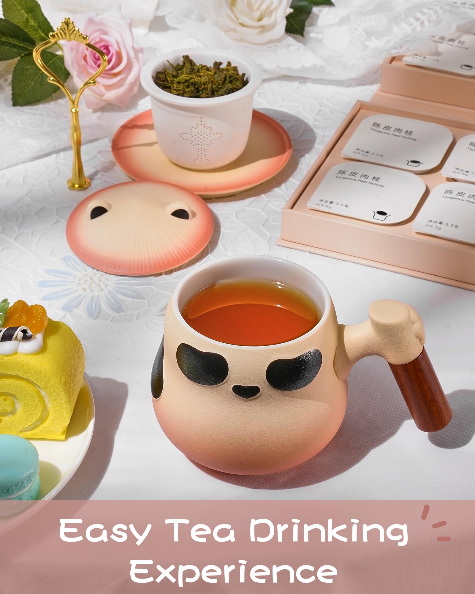 ZENS Panda Tea Mug Gift Box makes this set ready to give.