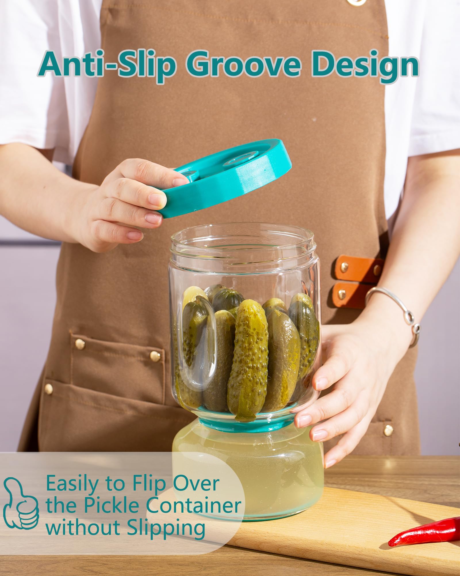 ZENS juice separator bottom keeps pickle liquid separate for crisper sandwiches.