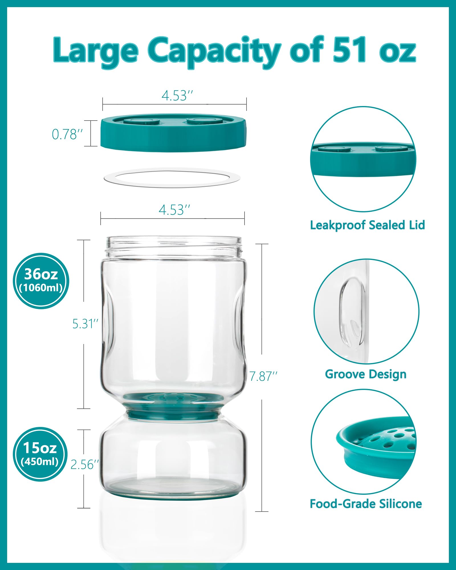 ZENS jar wide mouth eases filling and retrieval.
