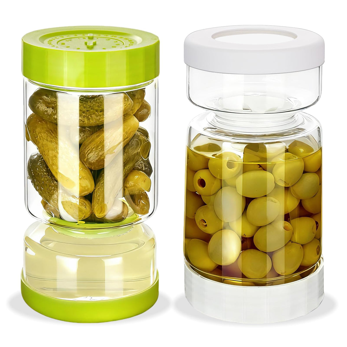 ZENS Pickle Jar with Strainer Flip showcases the airtight seal for leak-free storage.