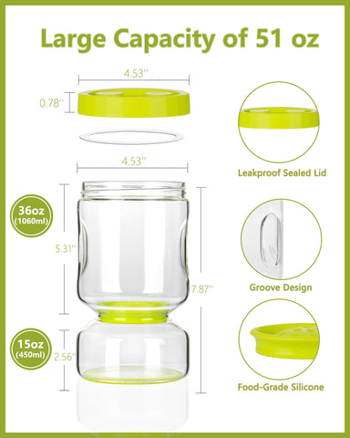 ZENS dual-compartment design drains juice away from solids for crisper pickles
