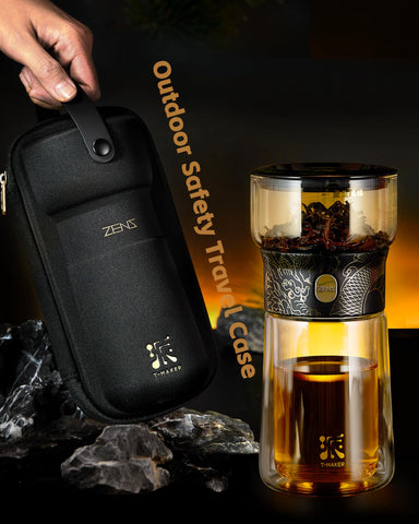ZENS Portable tea kit with carrying case for travel and office use