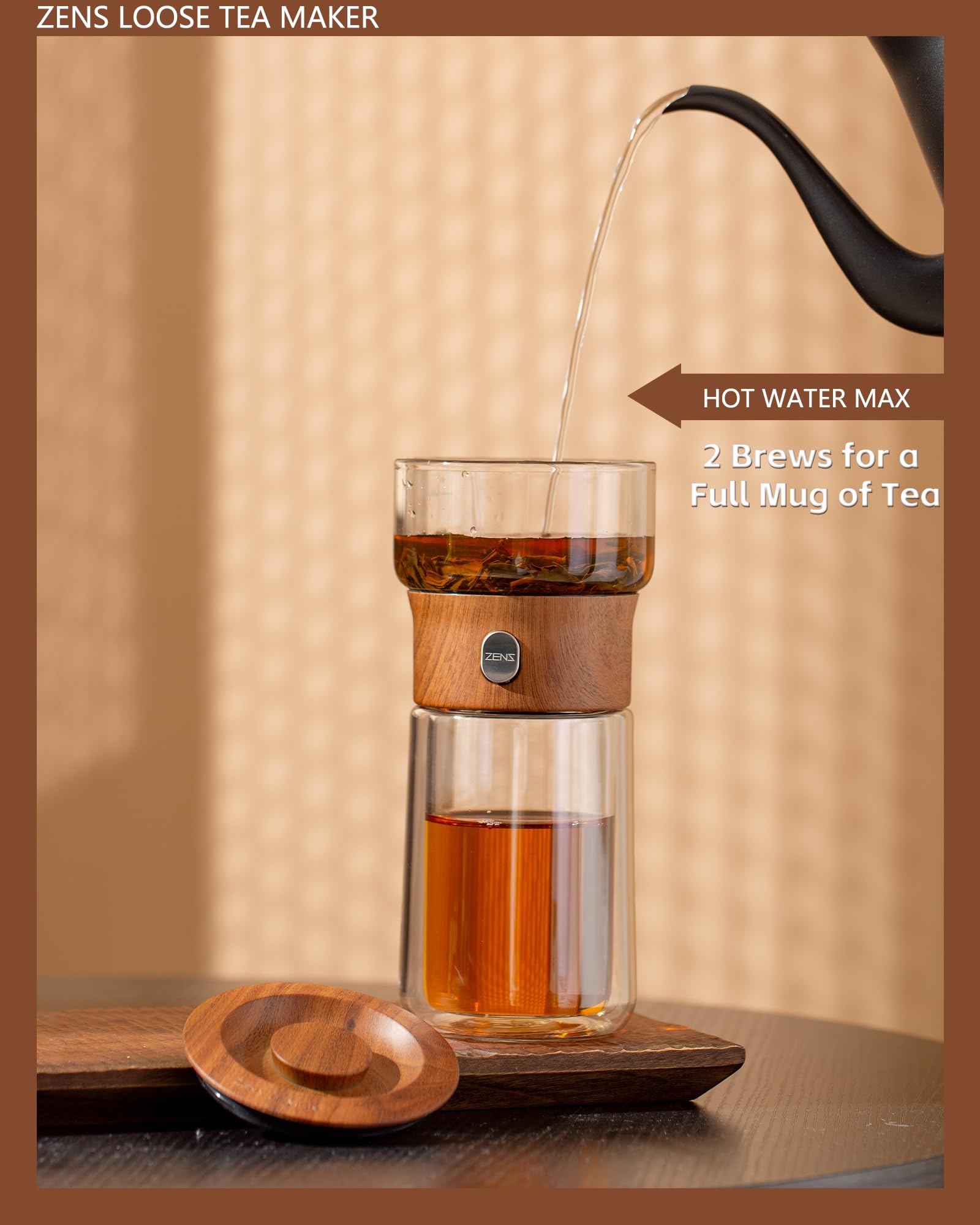 ZENS Portable travel case keeps the tea kit organized on the go.