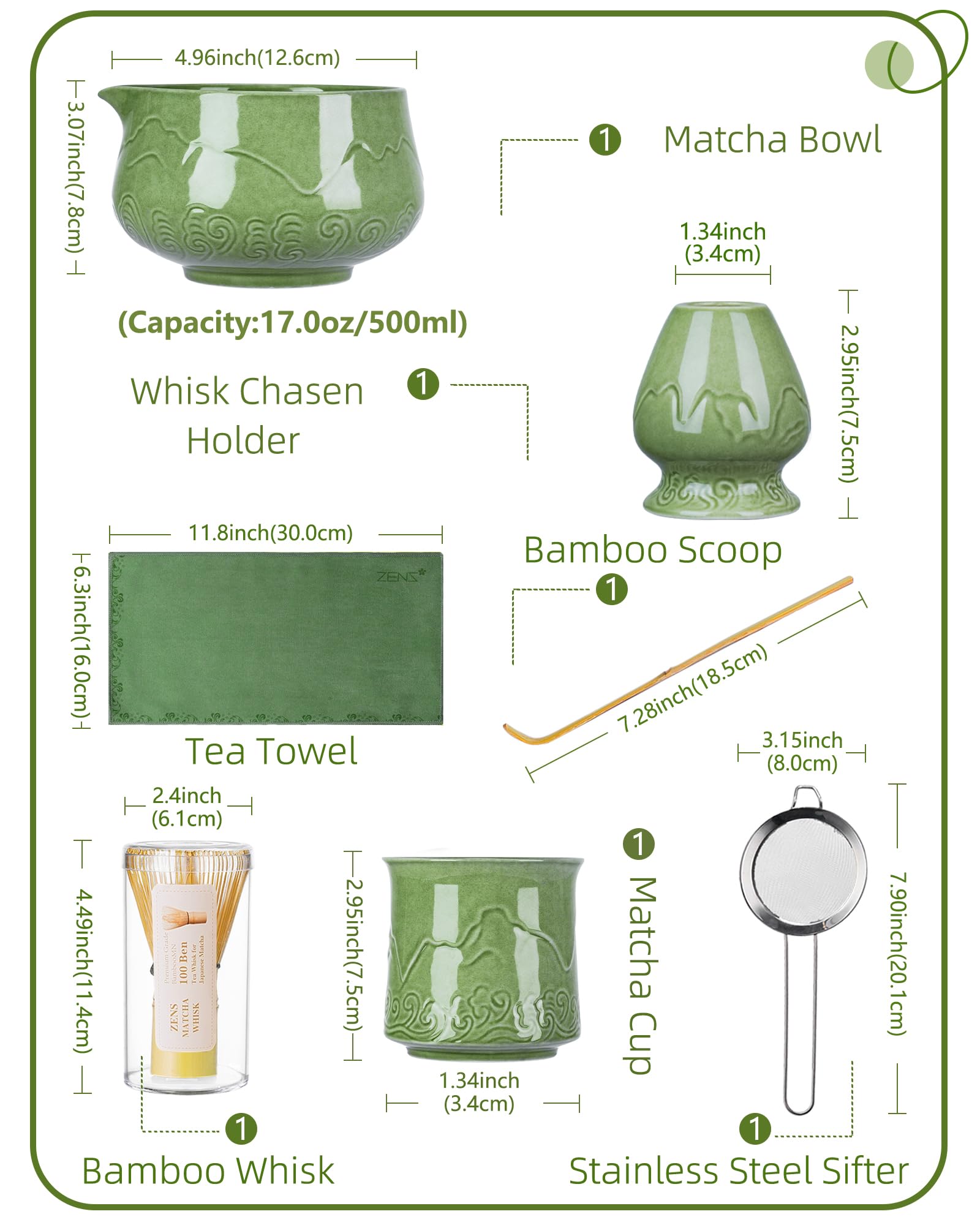 ZENS stainless steel sifter ensures lump-free matcha for smooth drinks.