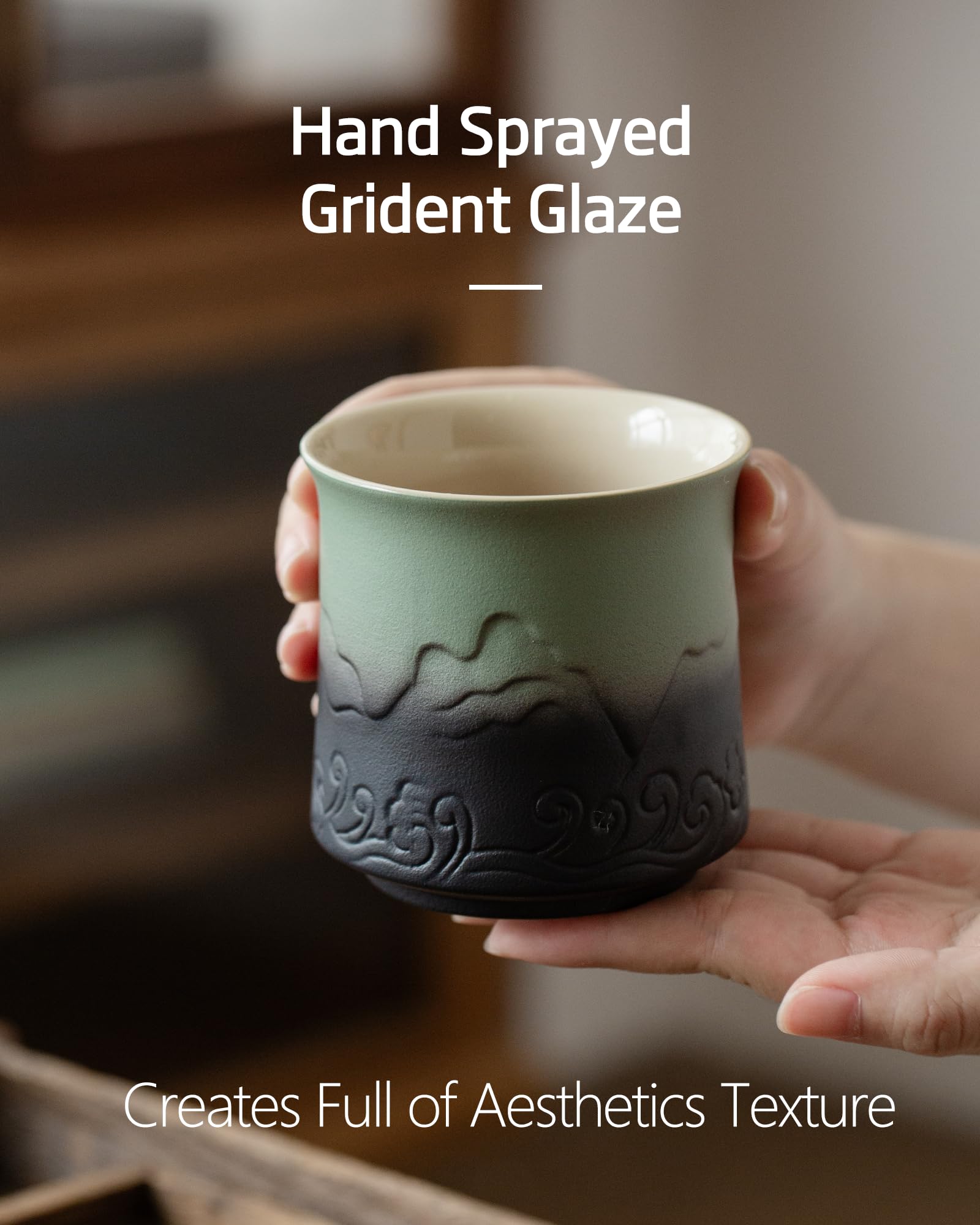 ZENS 8 oz wide-mouth tea cups show tea color clearly