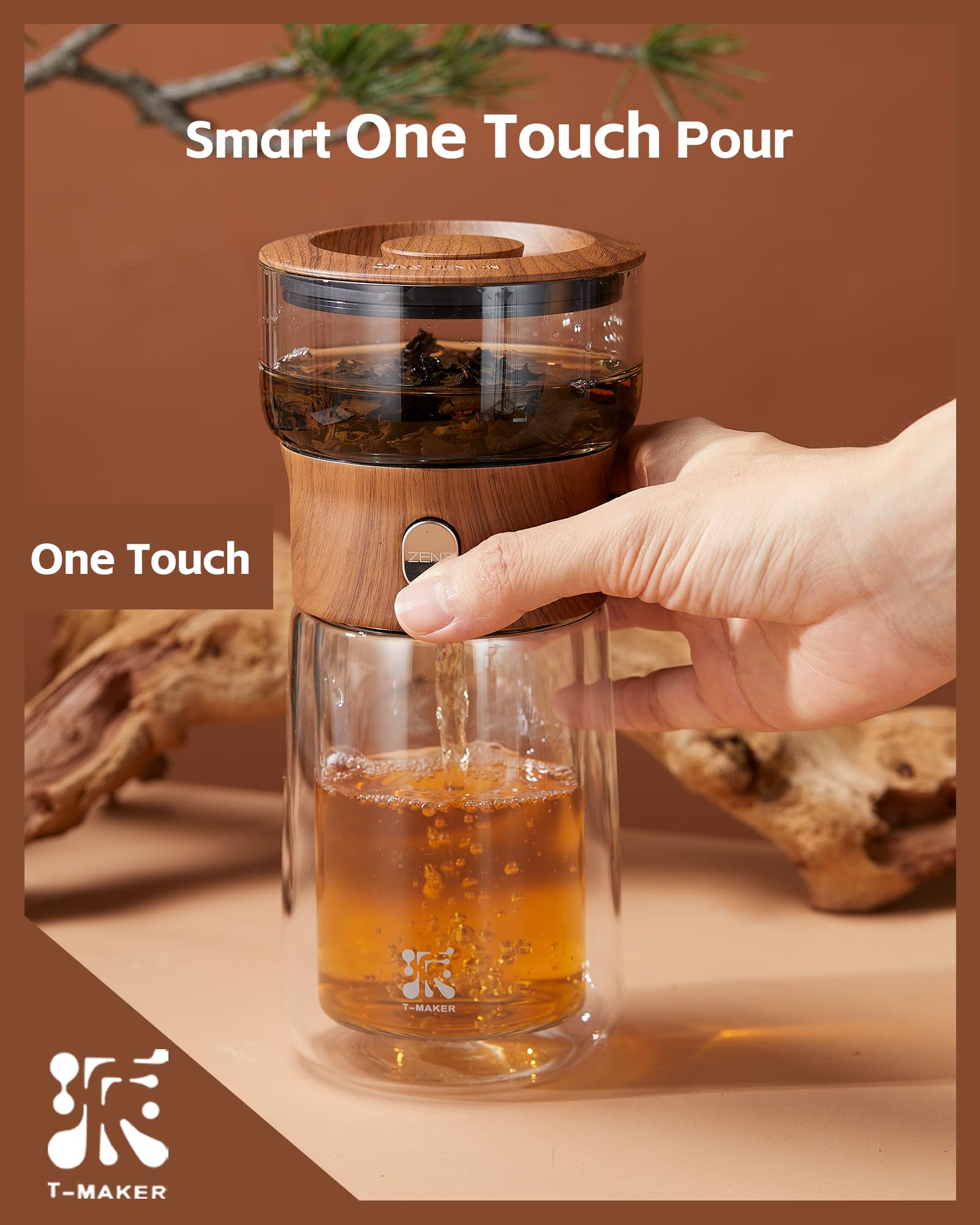 ZENS Tea Maker Mug featuring dragon-pattern design for stylish moments.