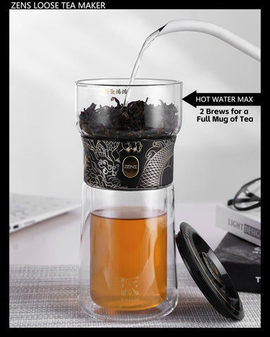 ZENS Teapot in use pouring smooth tea into a mug