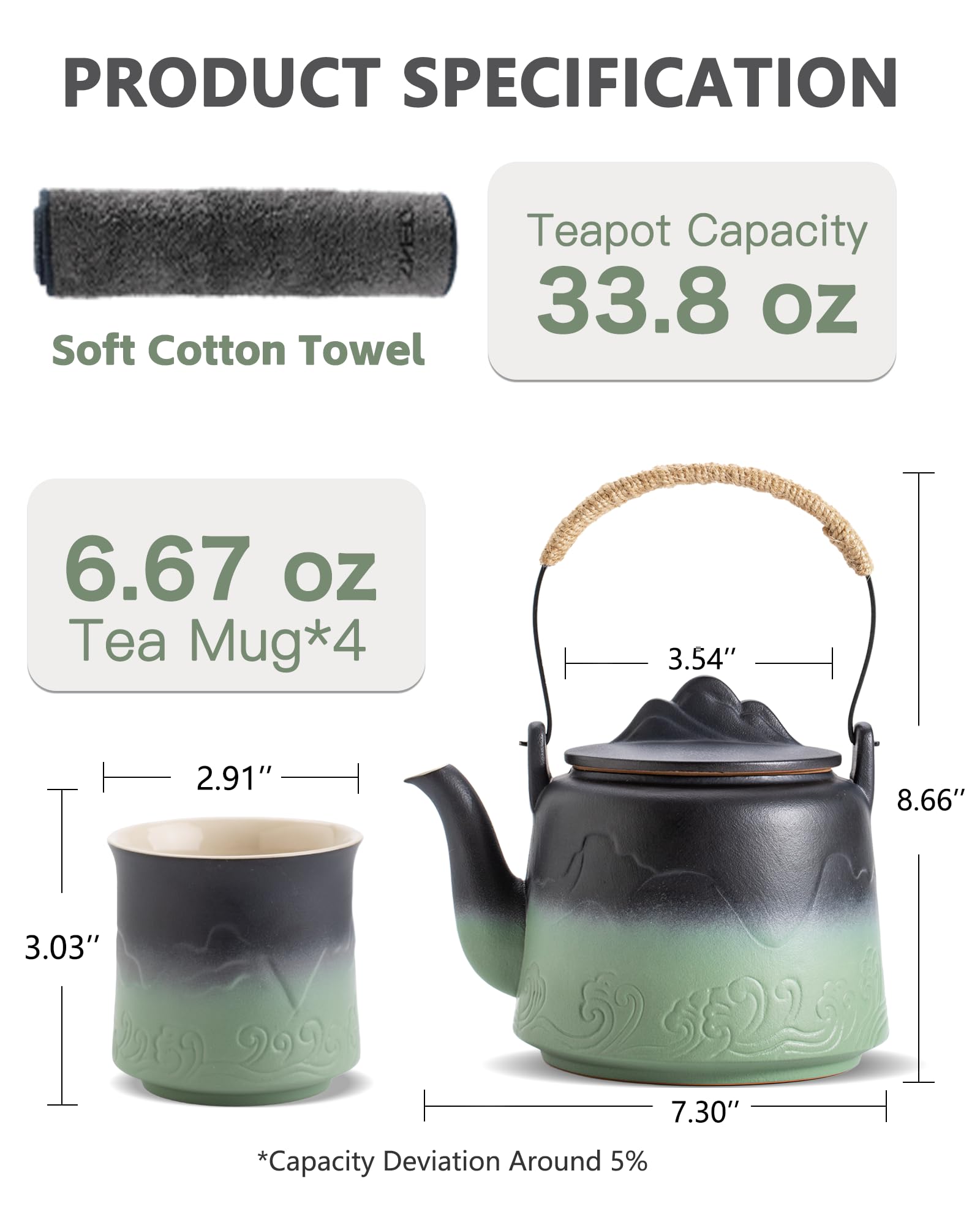 ZENS Vintage ceramic teapot built for daily use.