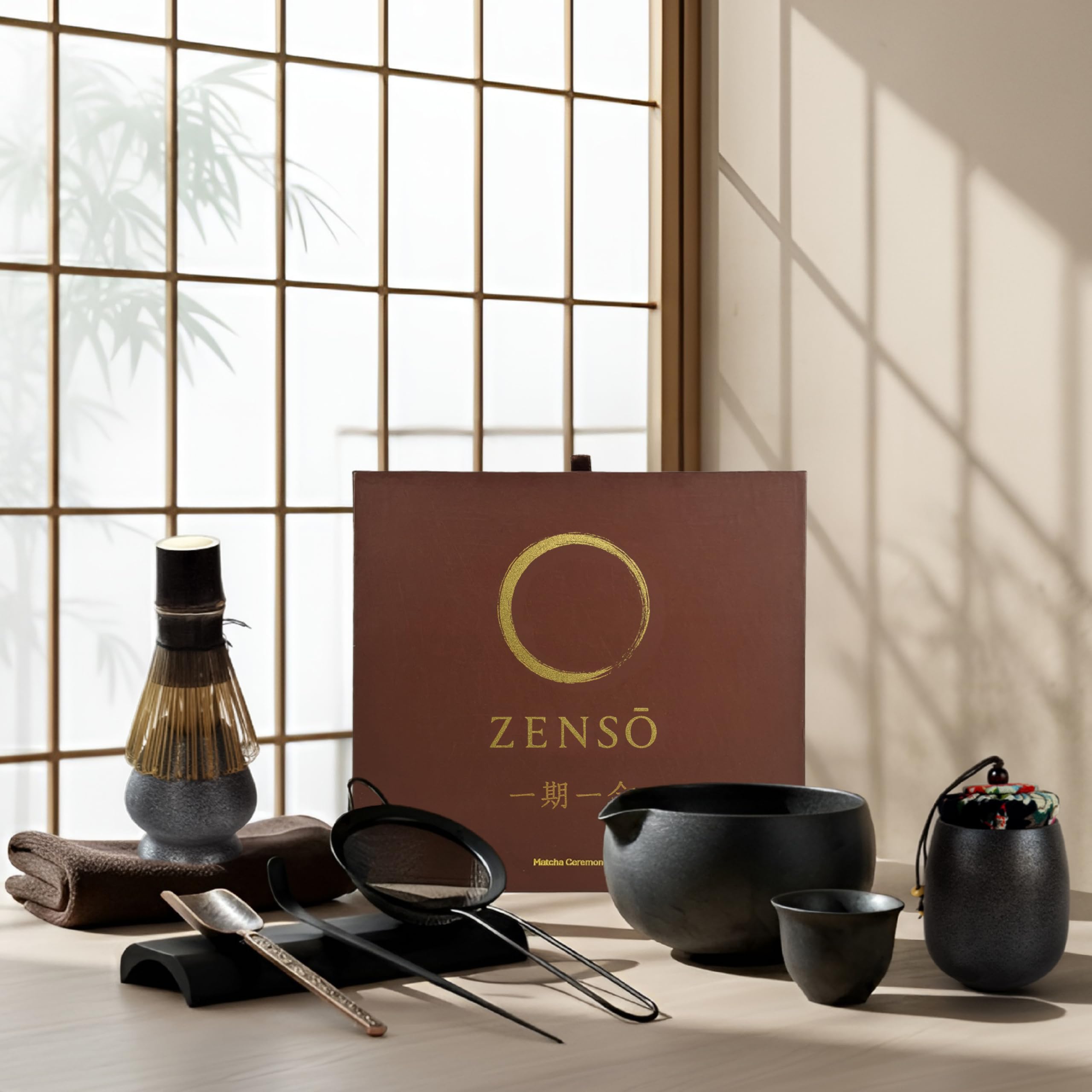 Zenso Premium Matcha Set box display, inviting a calming at-home ceremony