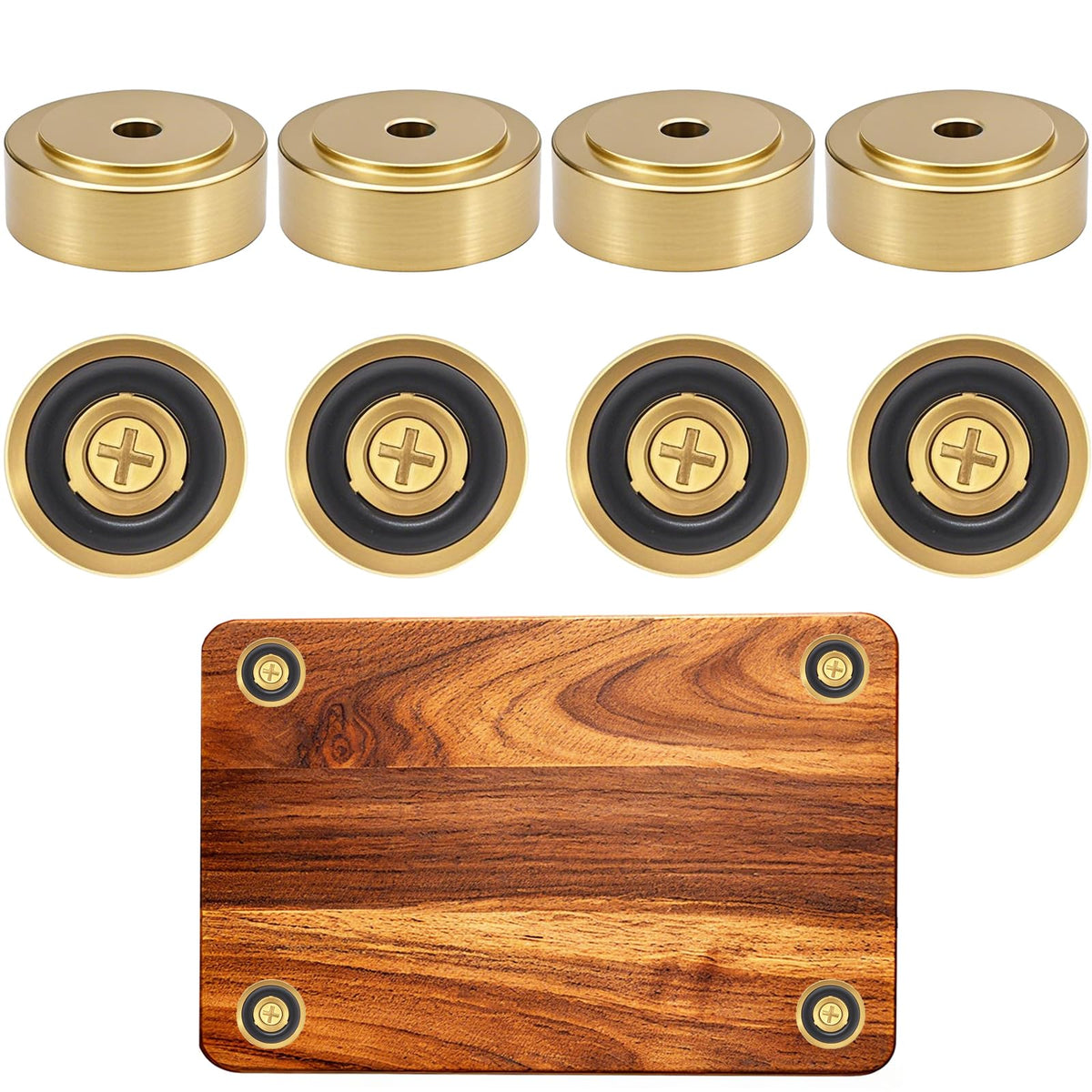 Zepkouel brass cutting board feet set of eight providing sturdy support for two boards