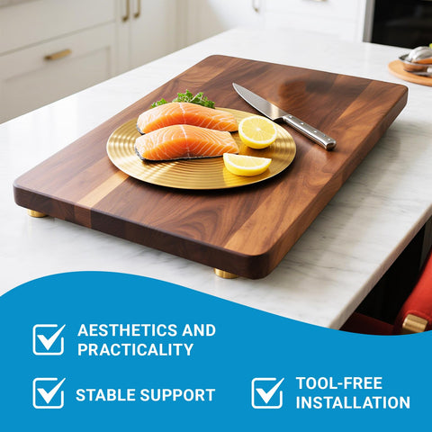 Easy at-home installation process for two cutting boards with Zepkouel feet