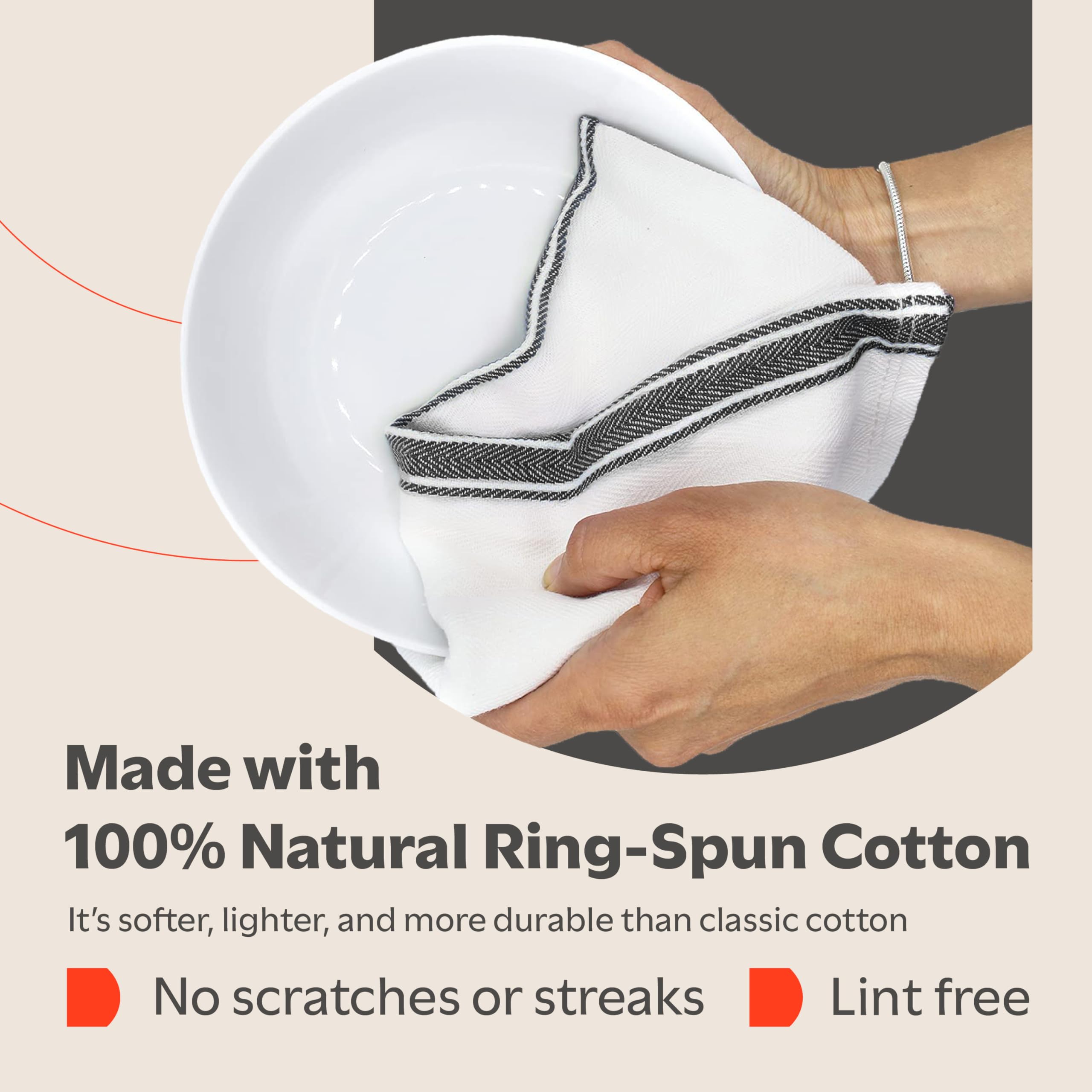 Zeppoli absorbent dish towels basketweave design soaks up spills.