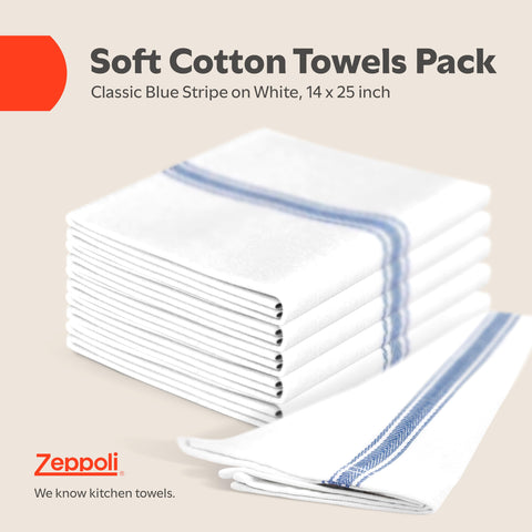 Zeppoli Classic Dish Towels absorbent weave close-up ideal for spills