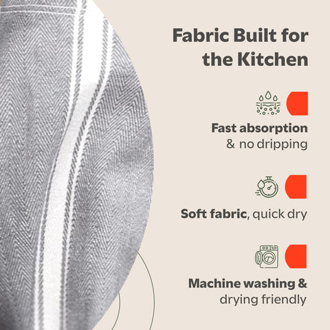 Zeppoli Classic Towels 14x25 inch size captured in kitchen setup