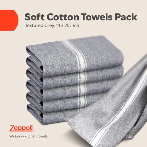 Zeppoli Classic Towels close-up weave highlights durability for repeated kitchen use