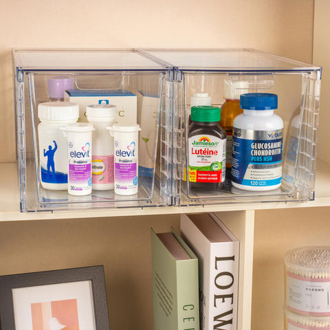 Zero Zoo 4Pack bottom-handle style drawer remains stable on shelves.