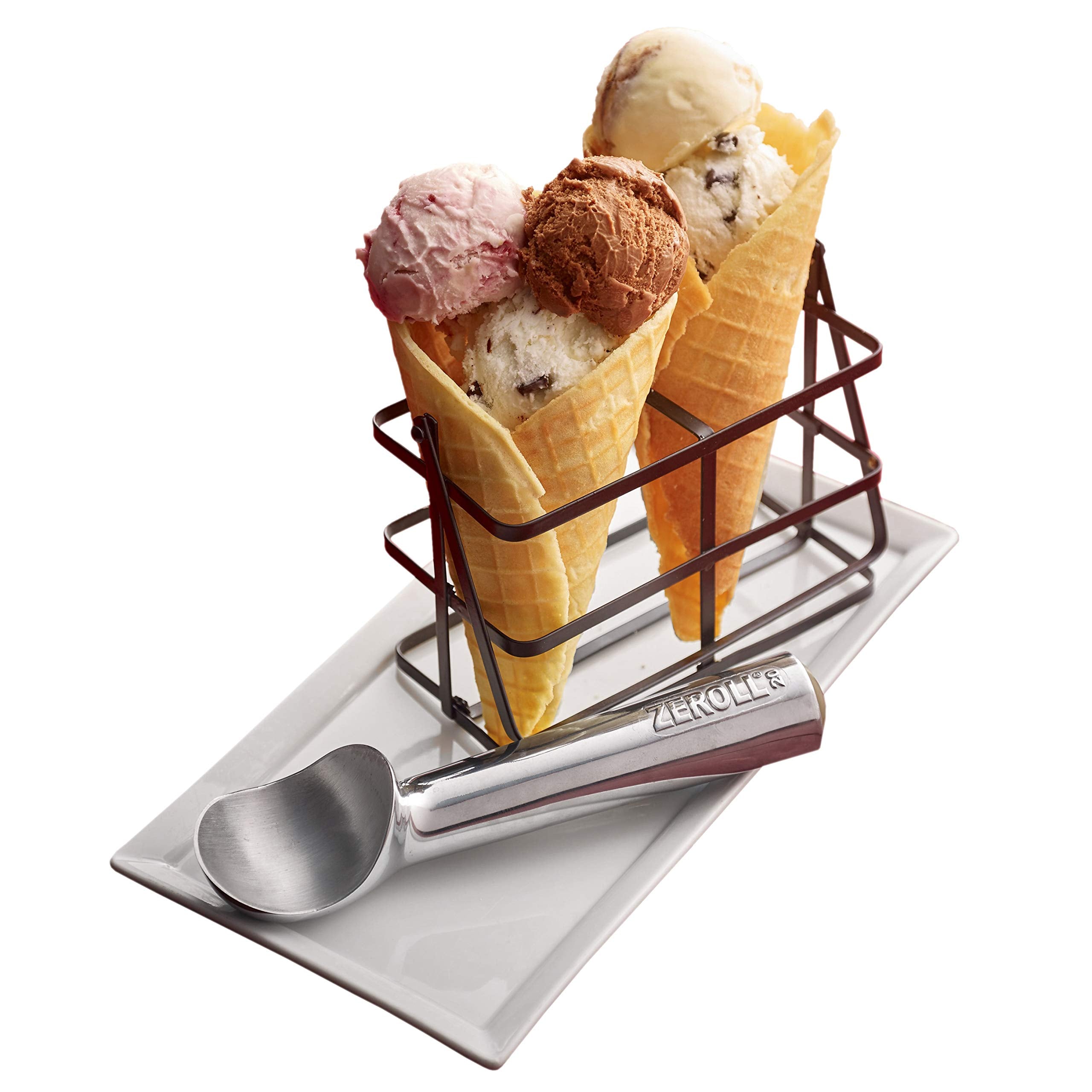 Zeroll sealed-fluid inside handle uses hand warmth to enhance scooping.