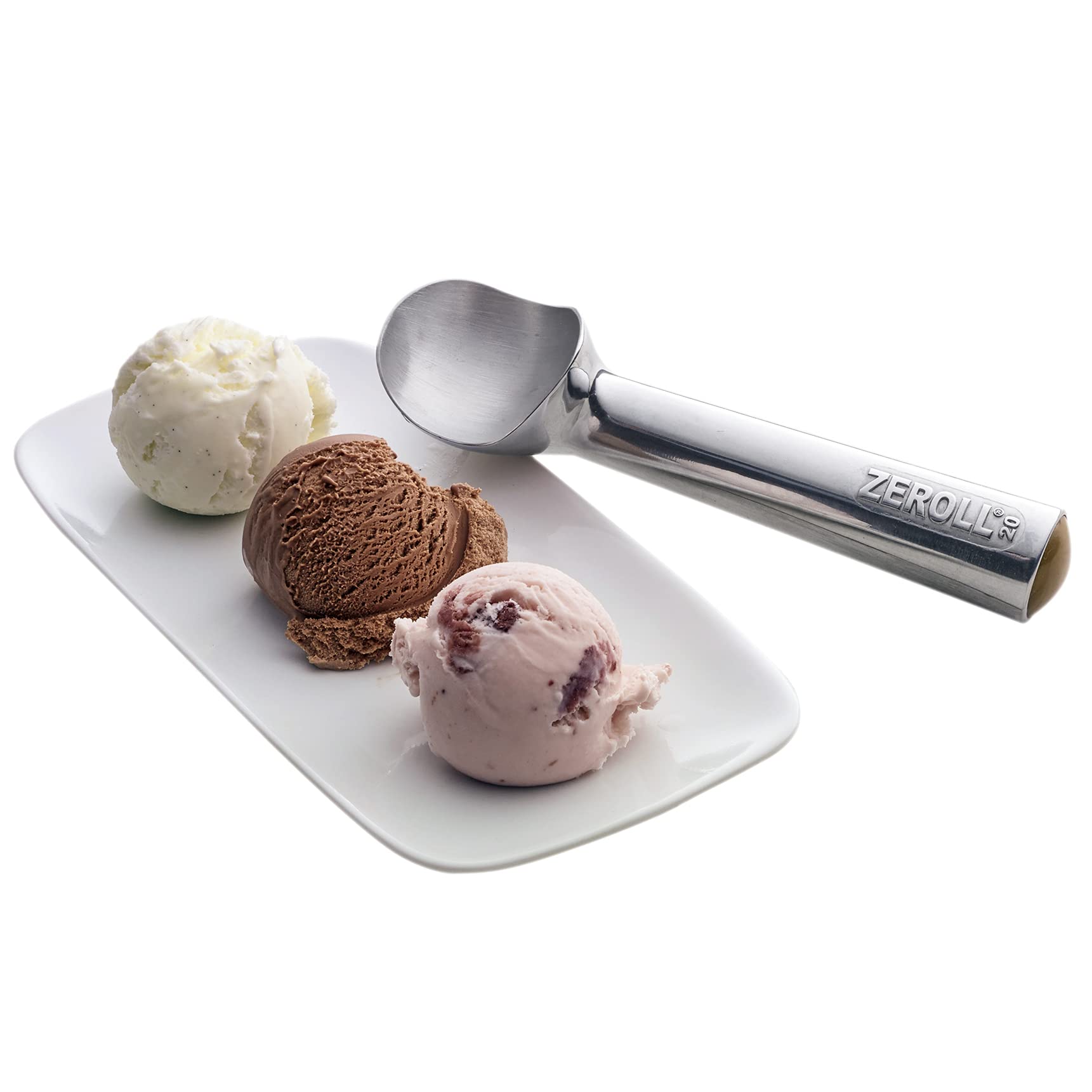 Zeroll hand-wash-only care keeps the aluminum scoop in top condition.