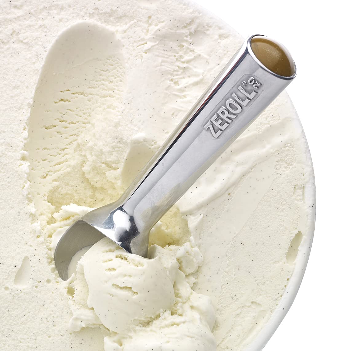 Zeroll smooth-release action reduces sticking and waste while scooping.