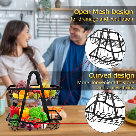 ZEROLUXE kitchen counter organizer suitable for fruits snacks and bread