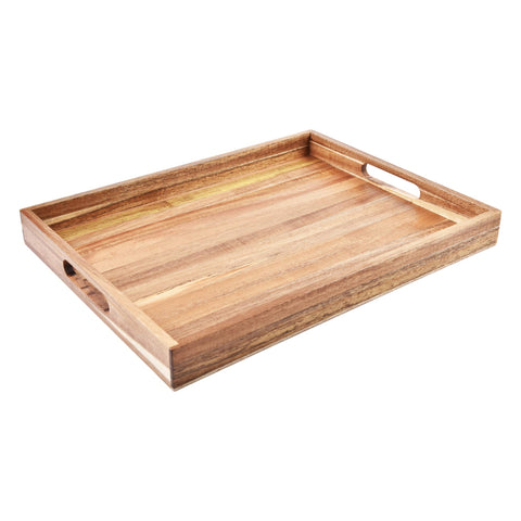 ZESPROKA acacia wood serving tray 17in with natural grain for stylish service.