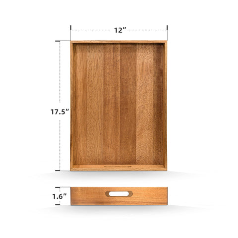 ZESPROKA high-walled acacia tray keeps snacks secure on any surface.