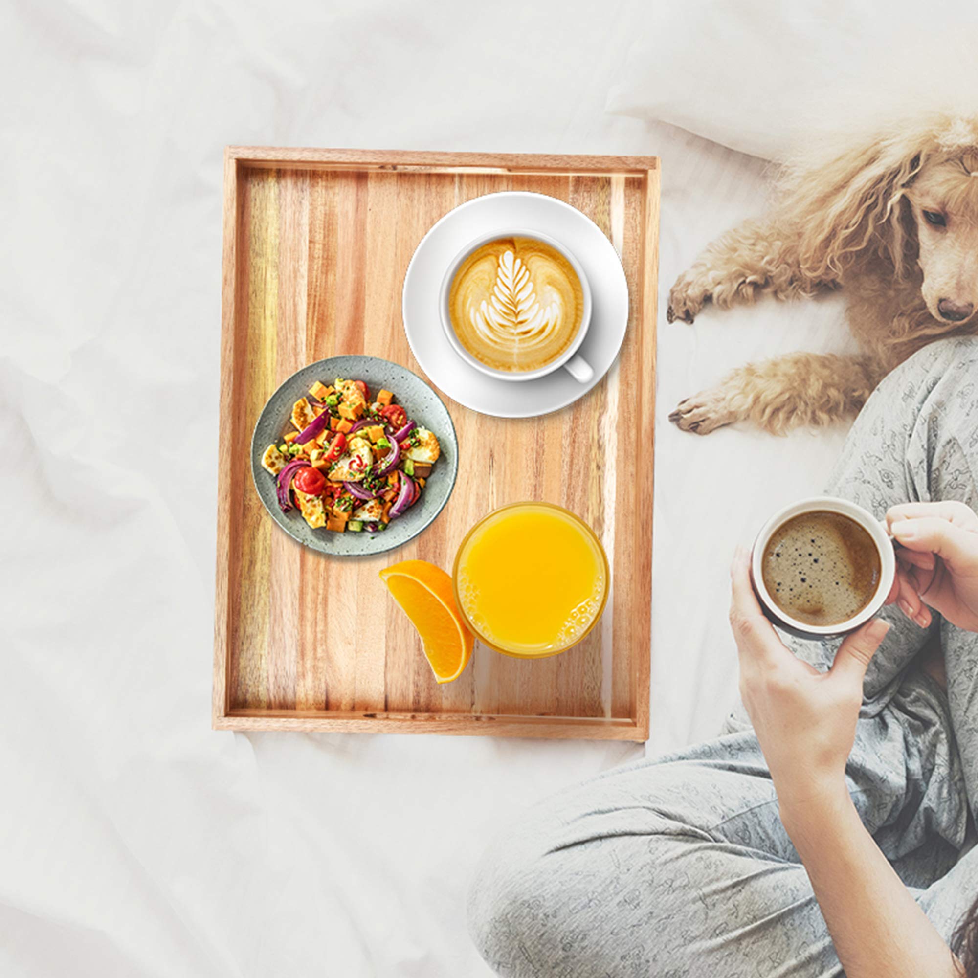 ZESPROKA durable serving tray for busy family meals and gatherings.