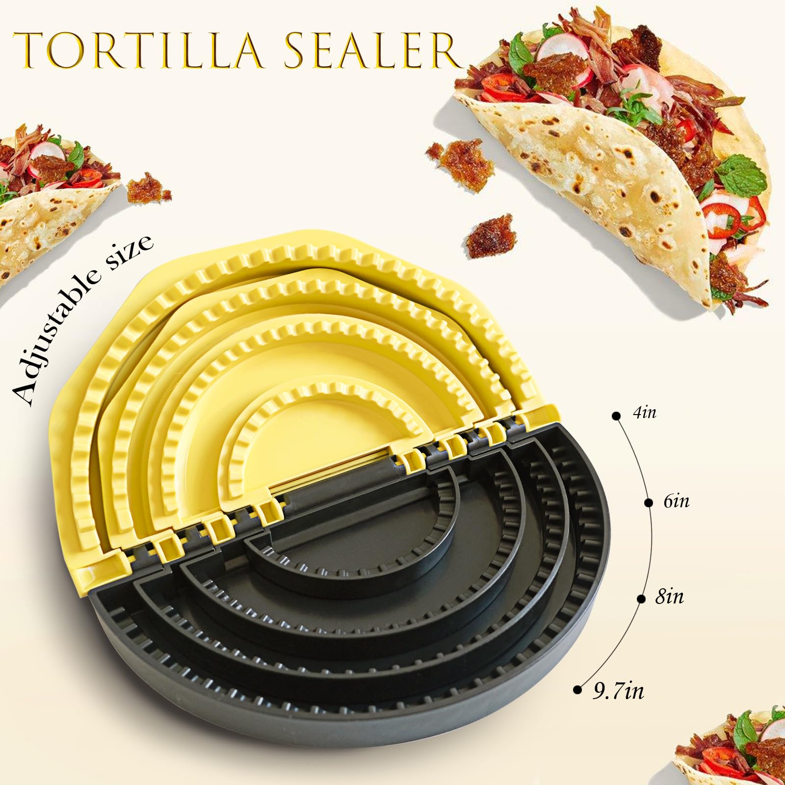 ZestKiidek 4-in-1 tortilla sealer 6 inch press for quick quesadillas