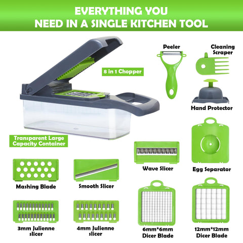 ZESTYWARE 16-in-1 blades enable slicing, dicing, and julienne for versatile recipes.