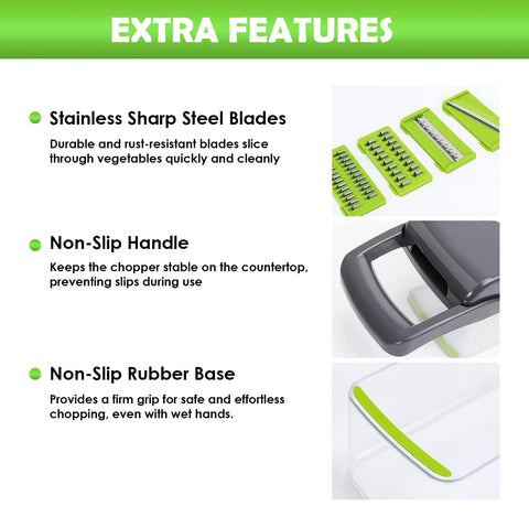 ZESTYWARE hand guard protection keeps fingers safe during fast chopping sessions.