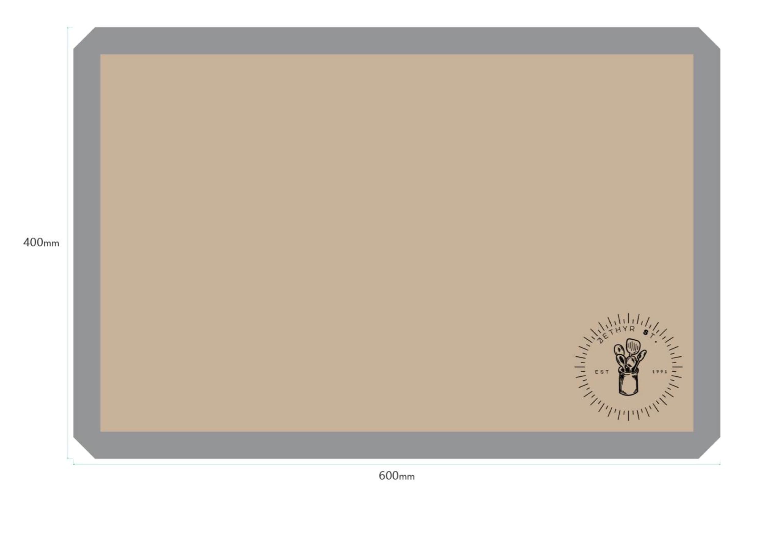 ZETHYR STREET full-size silicone mat 17x25 on sheet pan facilitating easy release