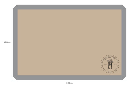 ZETHYR STREET full-size silicone mat 17x25 on sheet pan facilitating easy release