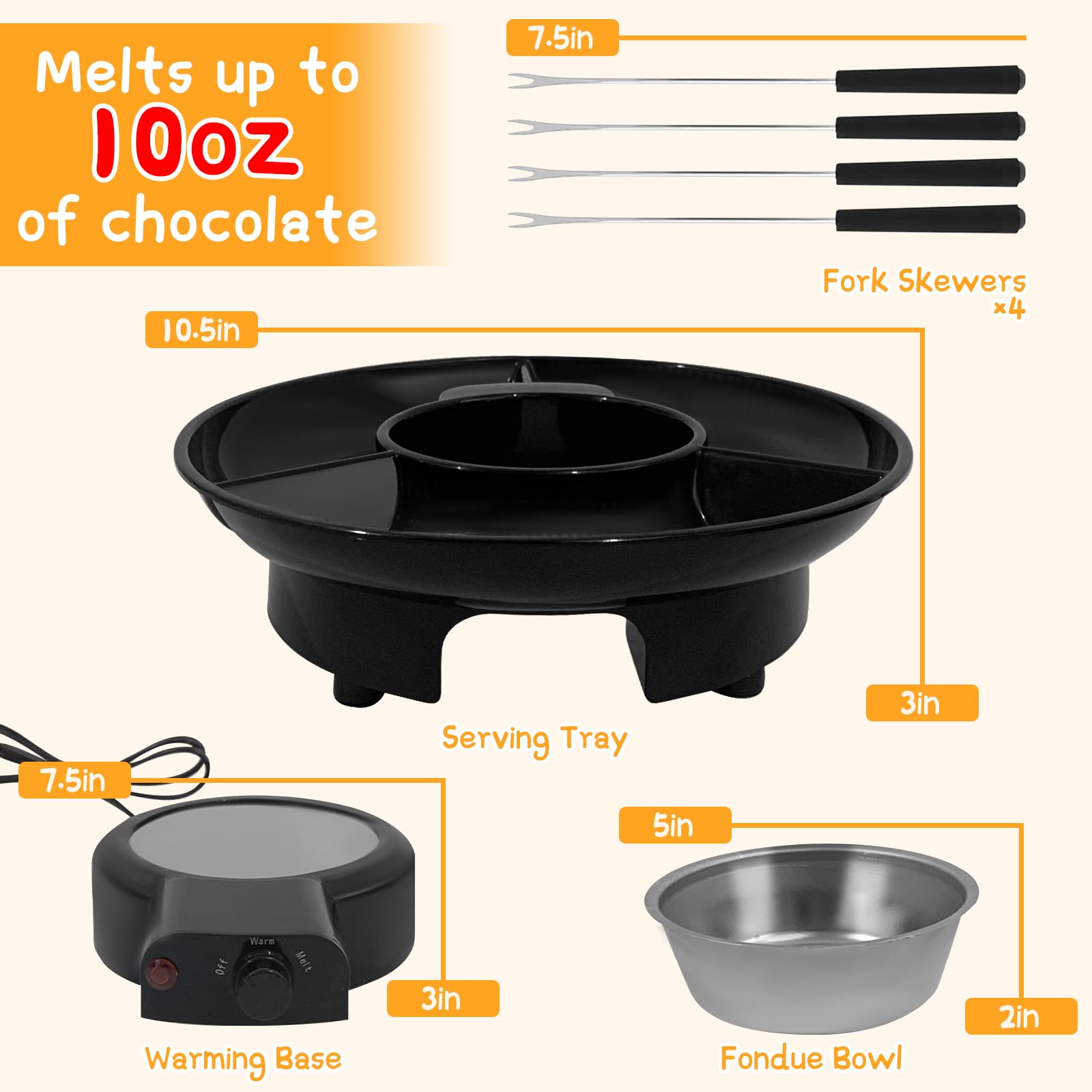 ZEVELOO 9-ounce detachable bowl for easy serving and cleanup