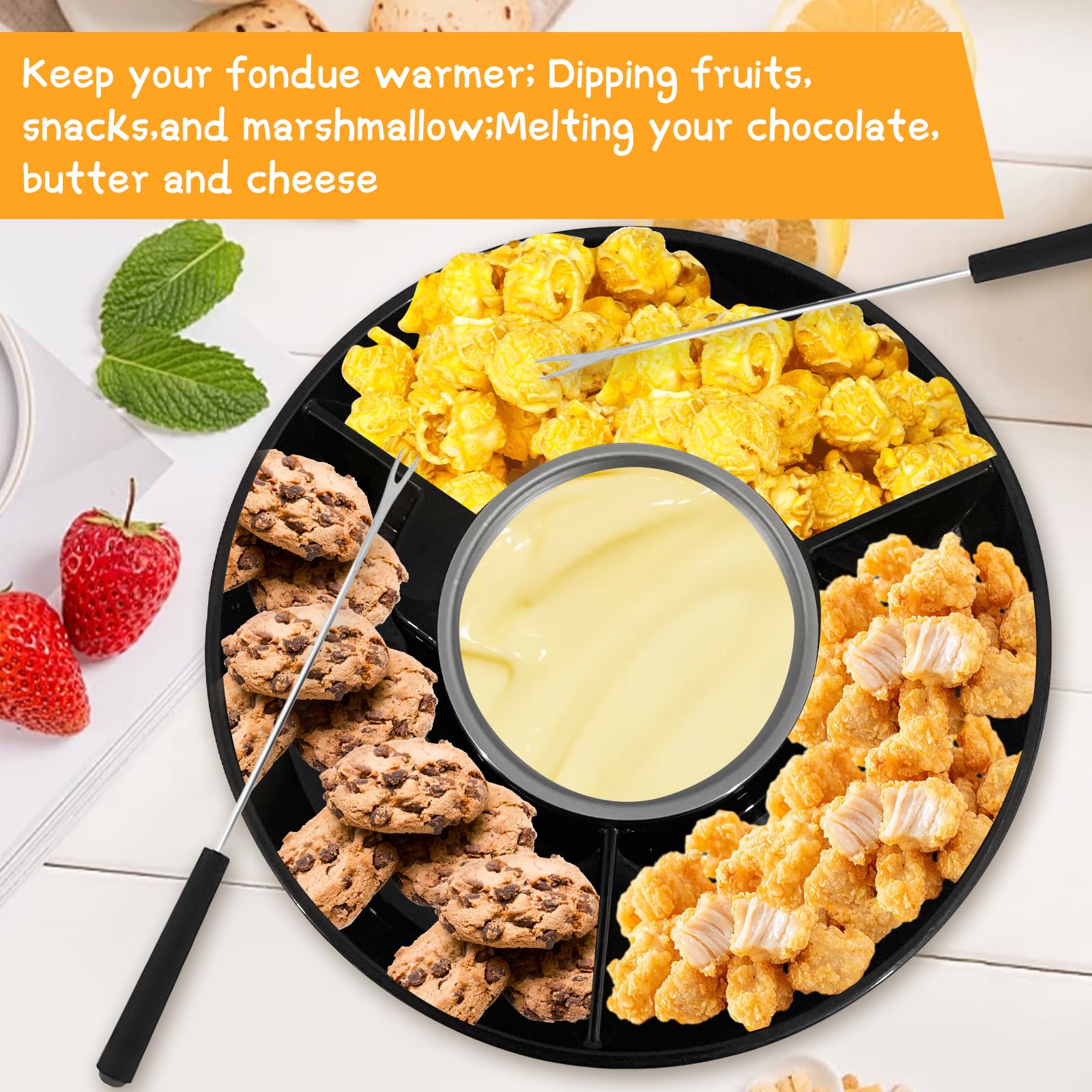 ZEVELOO chocolate fondue dip setup for smooth dessert dipping moments