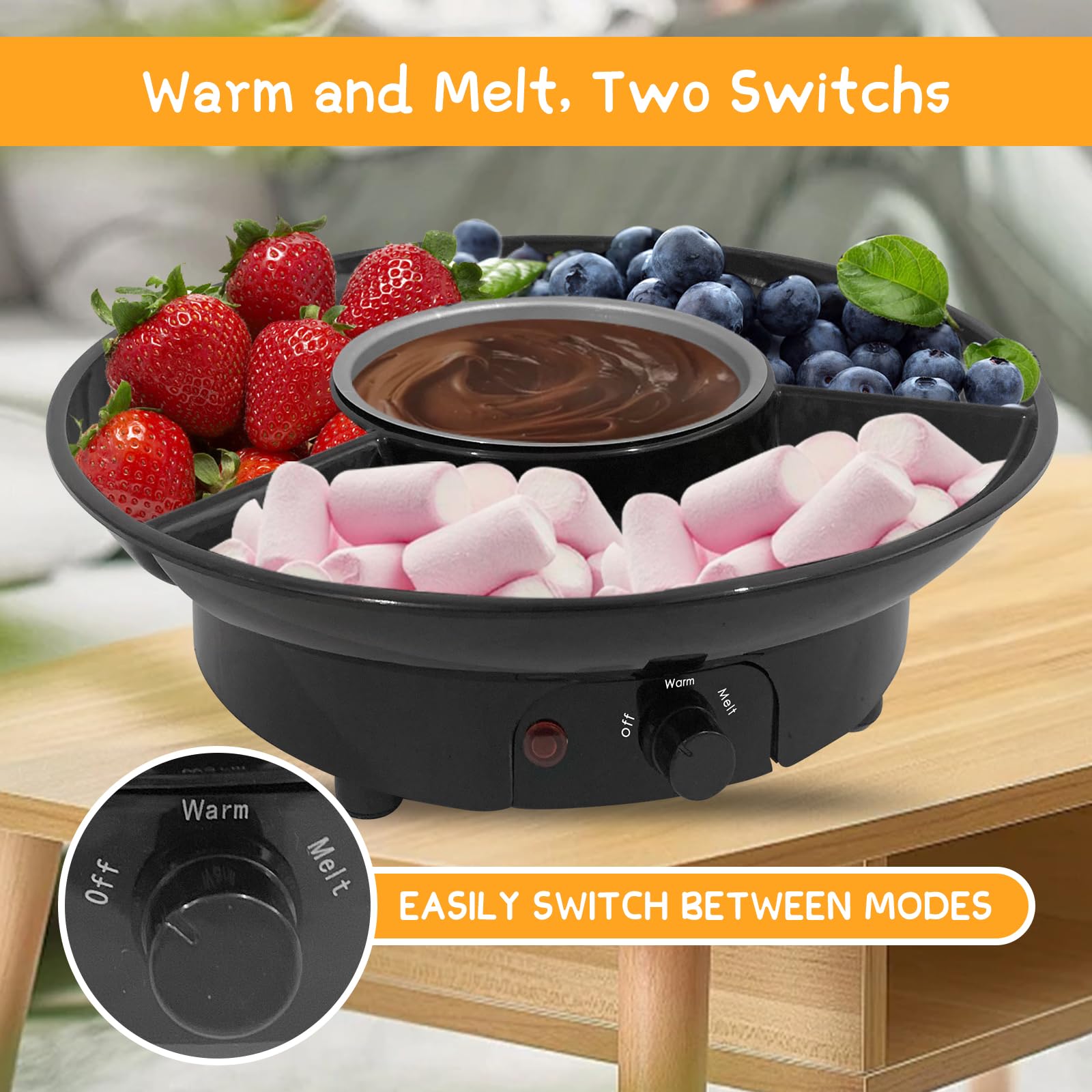 ZEVELOO detachable tray keeps fondue setup tidy during gatherings