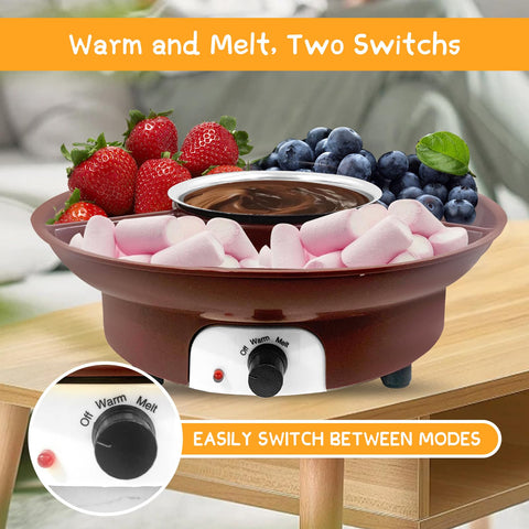 ZEVELOO fondue temperature control knob for even melt and steady heat