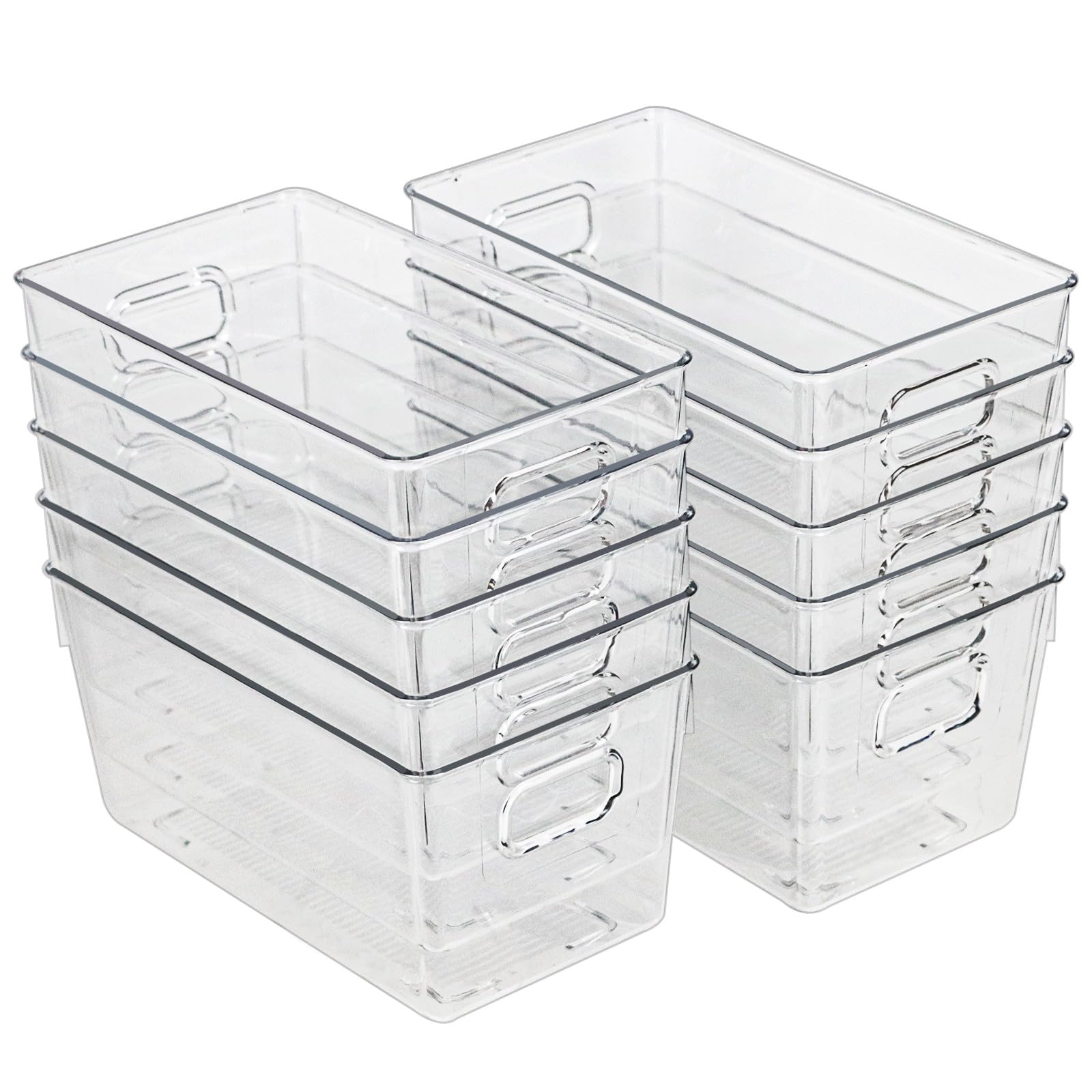 ZEXALOR clear storage bin ideal for pantry organization and easy item visibility.