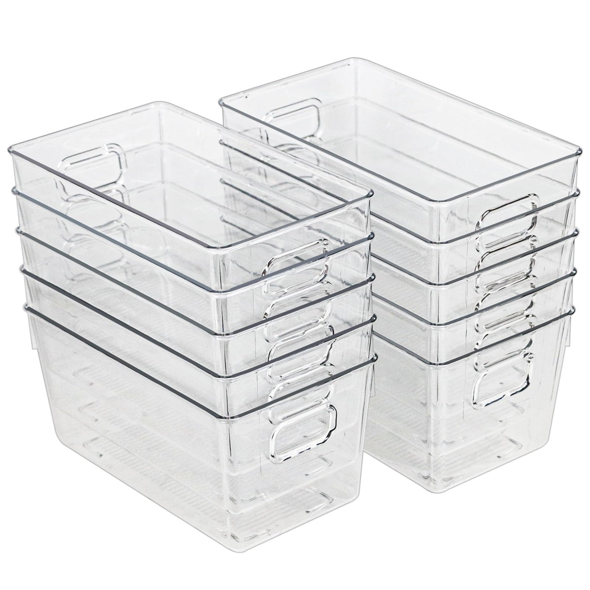 ZEXALOR clear storage bin ideal for pantry organization and easy item visibility.