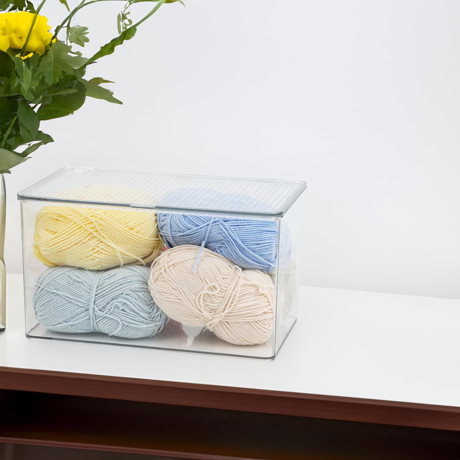 ZEXALOR portable bin with handle enhances room-to-room transport.