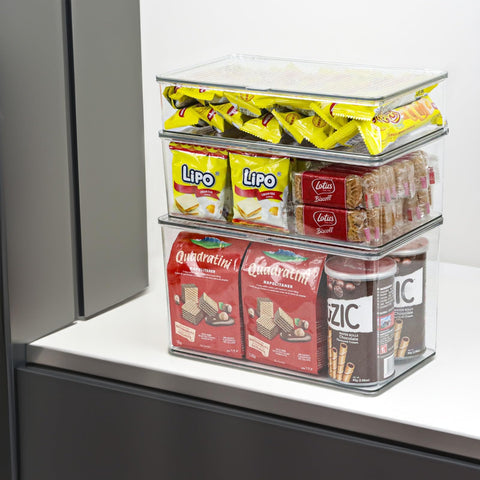 ZEXALOR stackable-bin saves space and adapts to shelves.