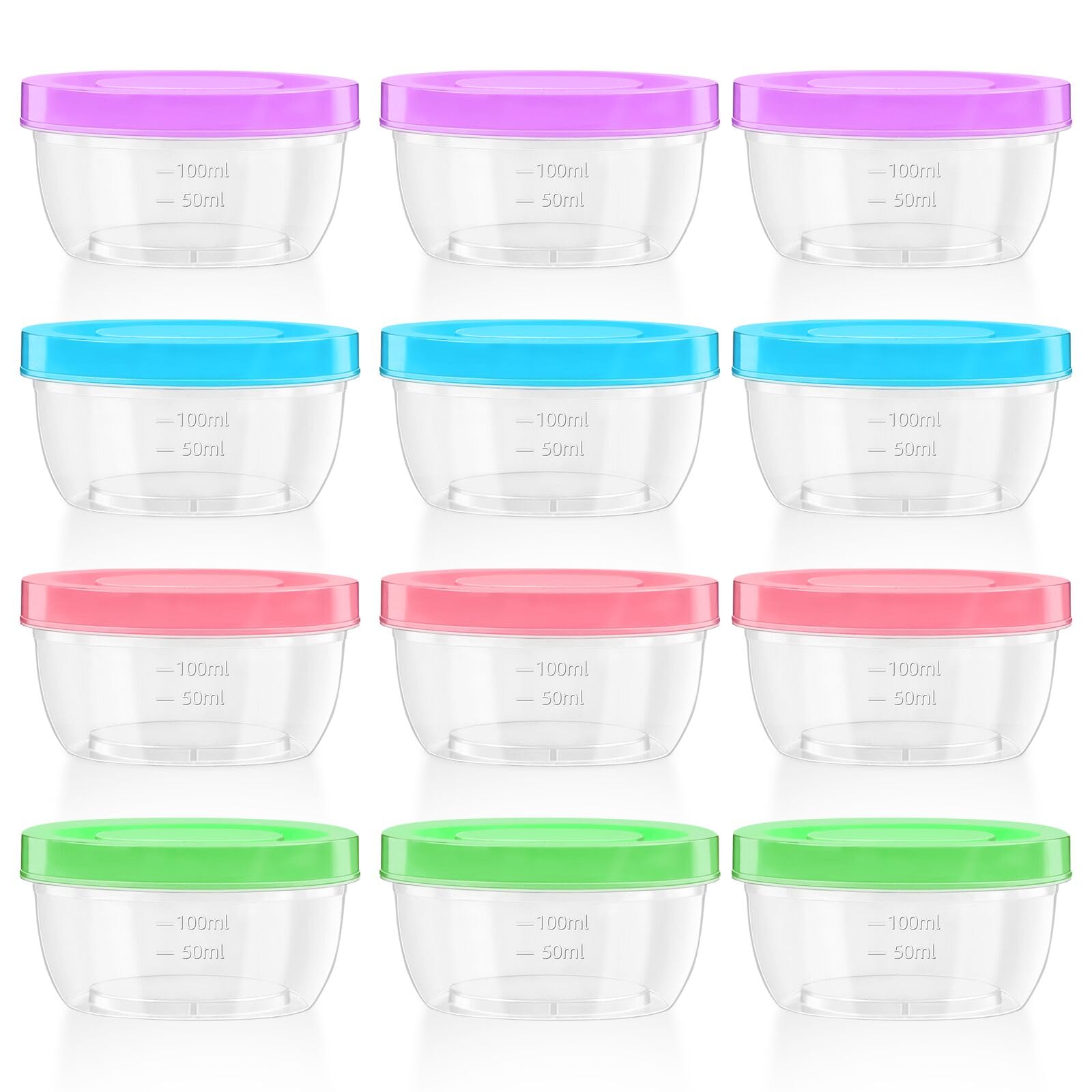 Zezzxu 5 oz freezer container with clear scale for portion control.