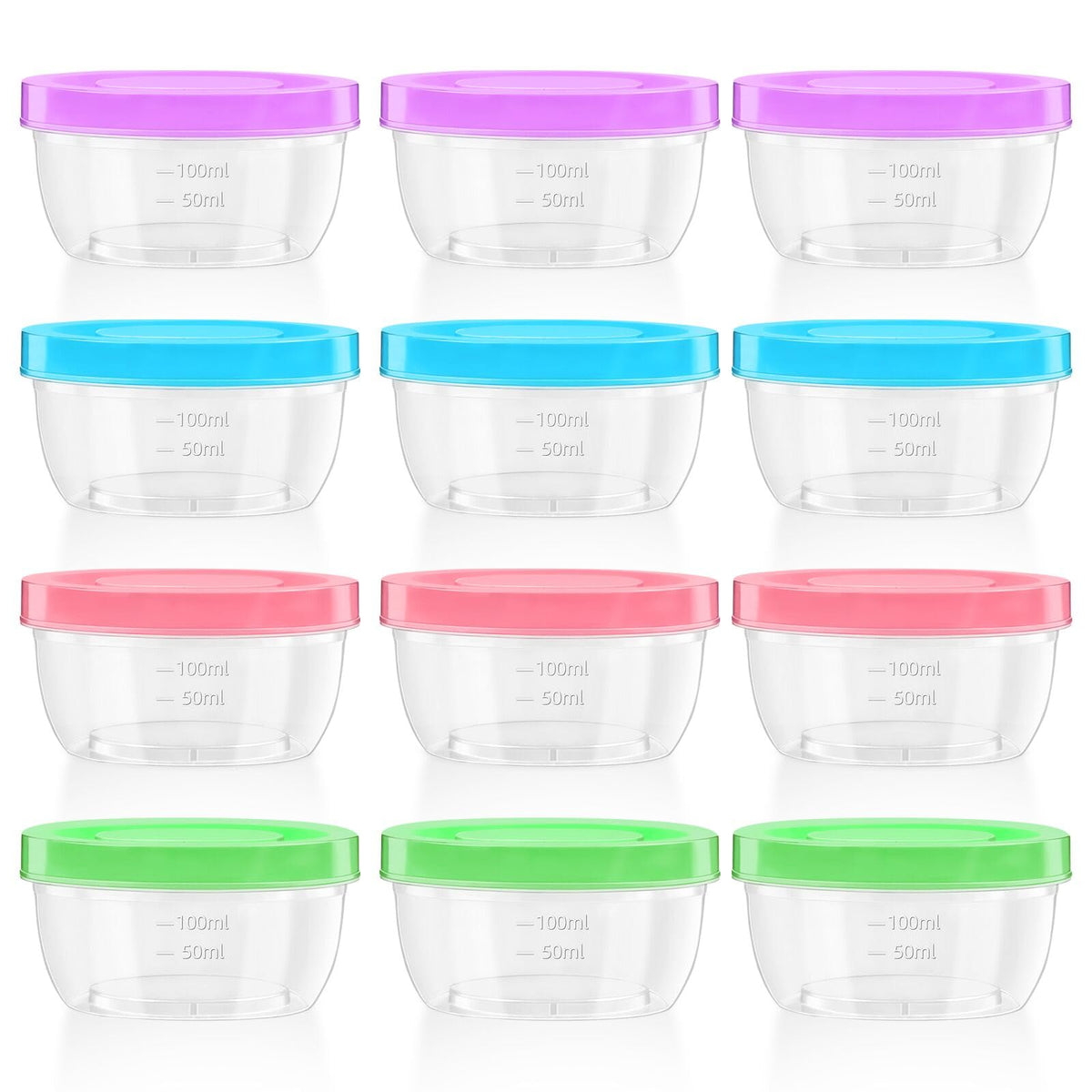 Zezzxu 5 oz freezer container with clear scale for portion control.