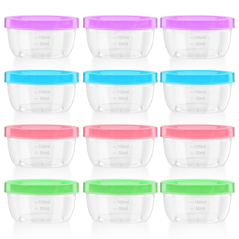 Zezzxu 5 oz freezer container with clear scale for portion control.