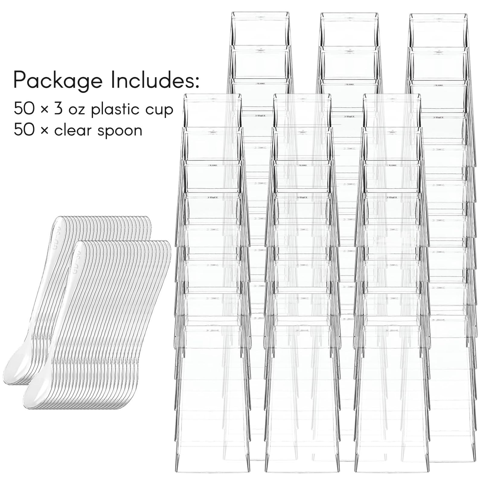 Zezzxu mini dessert cups in a square clear design ideal for elegant desserts.