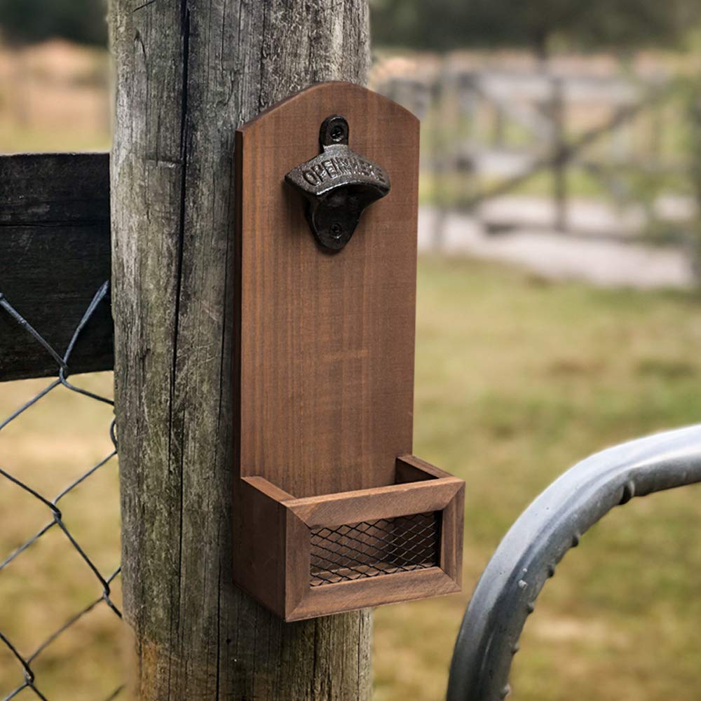 ZGZD rust-proof bottle opener blends vintage wood with cast iron durability.