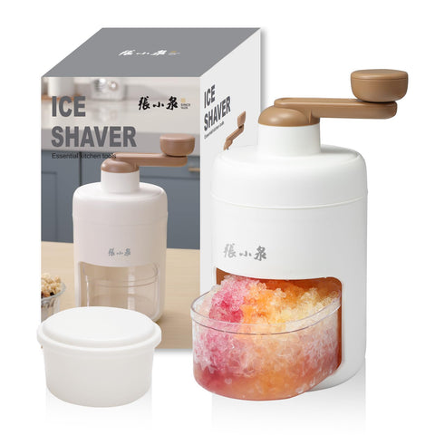ZHANG XIAO QUAN hand-cranked ice shaver yields fluffy shaved ice for desserts.